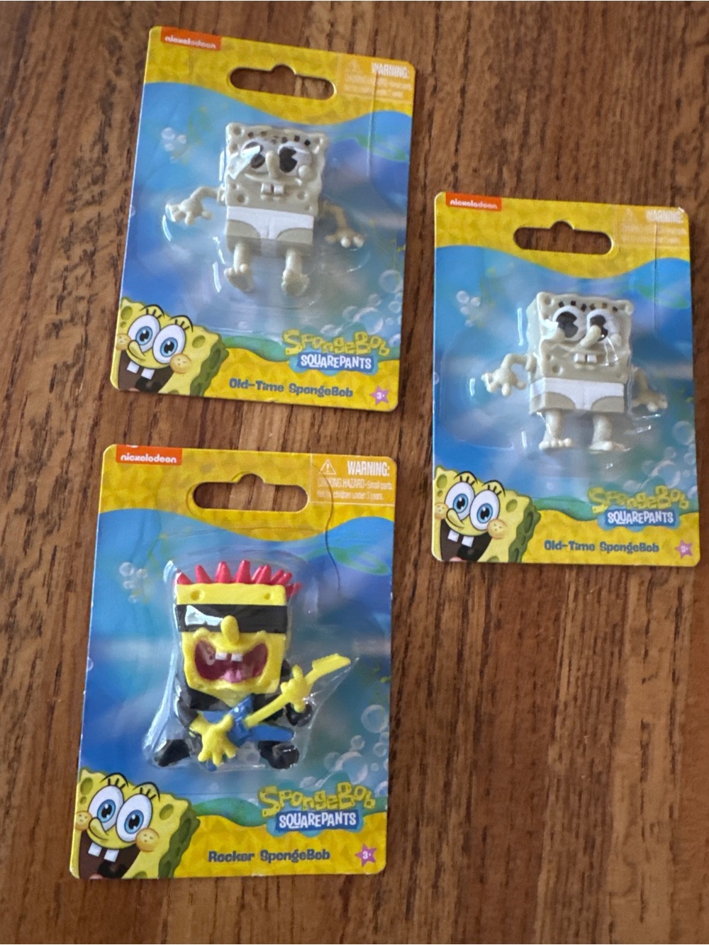 SpongeBob SquarePants Mini Figures Lot of 3 Just Play New Sealed Rocker Old-Time